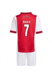 Ajax Raul Moro #7 Jalkapallovaatteet Lasten Kotipeliasu 2025-26 Lyhythihainen (+ Lyhyet housut)